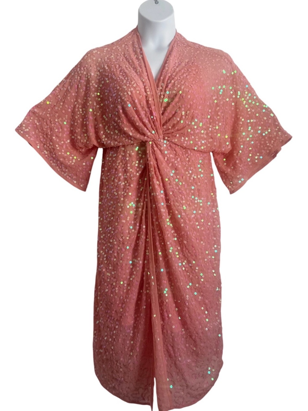 NWT Women's Pink Sequin Maternity Kimono Dress by Asos, Sz: US 6